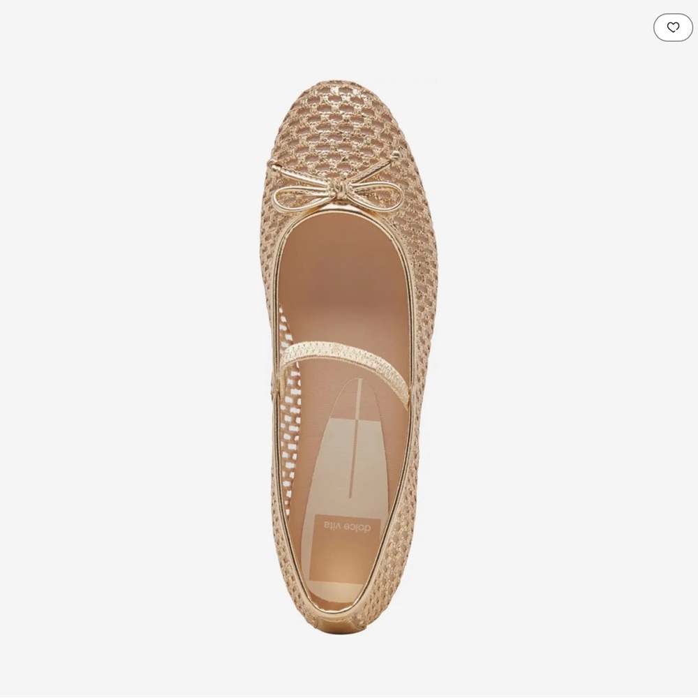 Dolce Vita Carin Gold Mesh Ballet Flats - Picture 5 of 7